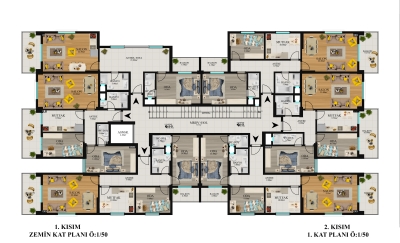 Erdem İnşaat - Huzur İnşaat | Orkide Evleri - Kat Planları